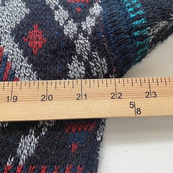 BKI Knits VINTAGE Sweater Mens Medium Blue Red Patterned Eclectic Grandpa USA - Picture 3 of 6